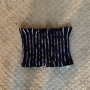 Navy and White Striped Pacsun Tube Top